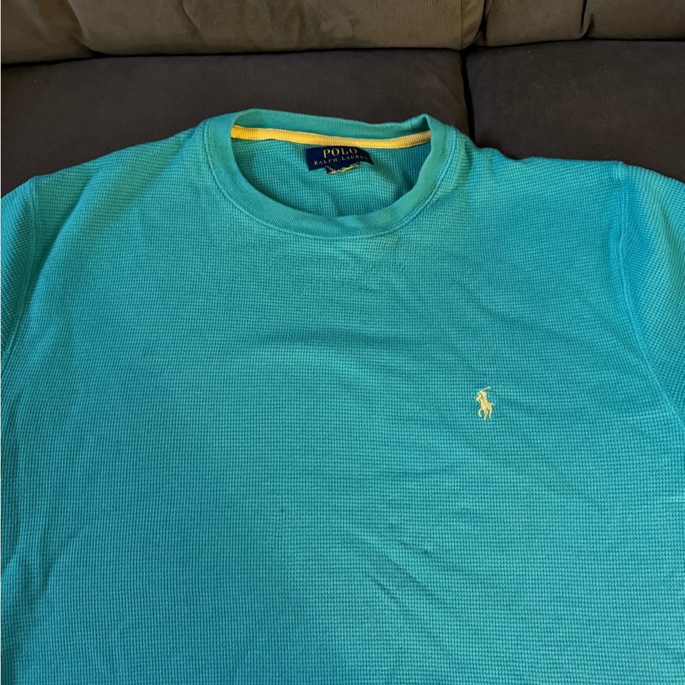 Ralph Lauren Aqua Blue Knit Top